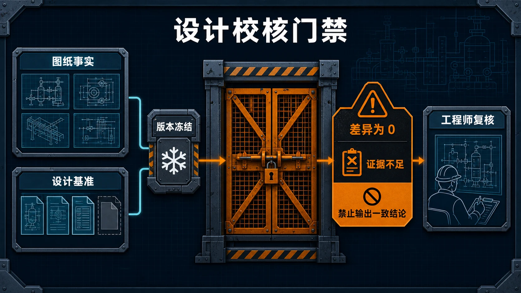 设计基准缺失时阻止输出一致性结论